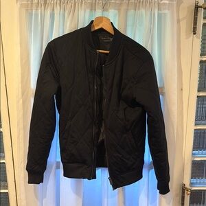 Zara Black Quilted Bomber Jacket